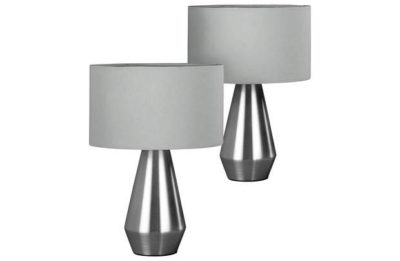 Habitat Maya Pair of Table Lamps - Grey.